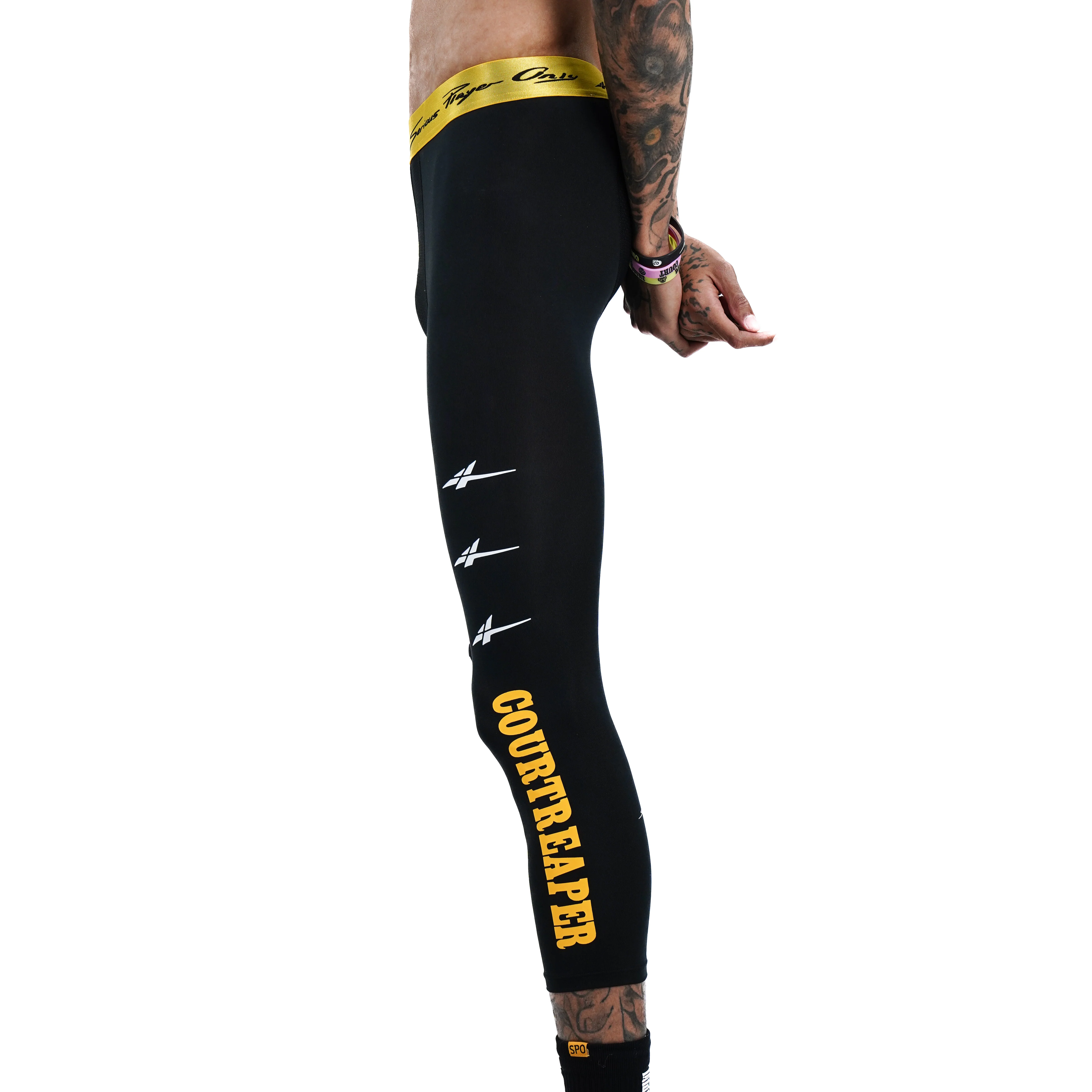 SPO PRO 3/4 Compression Leggings  COURTREAPER Black - Image 3