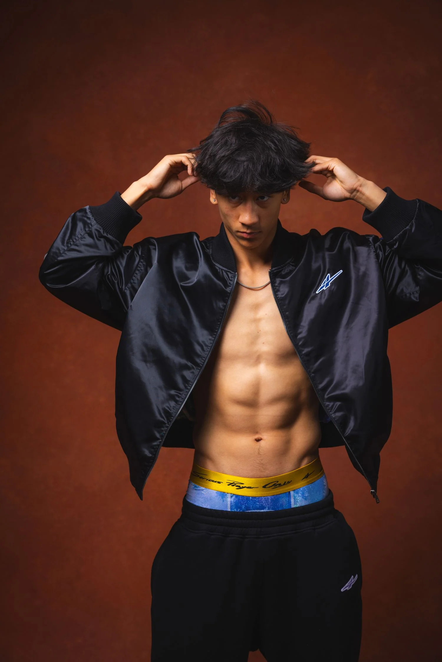 SPO XAIVIAN “X” PADDED SWEAT PANTS BLACK - Image 9