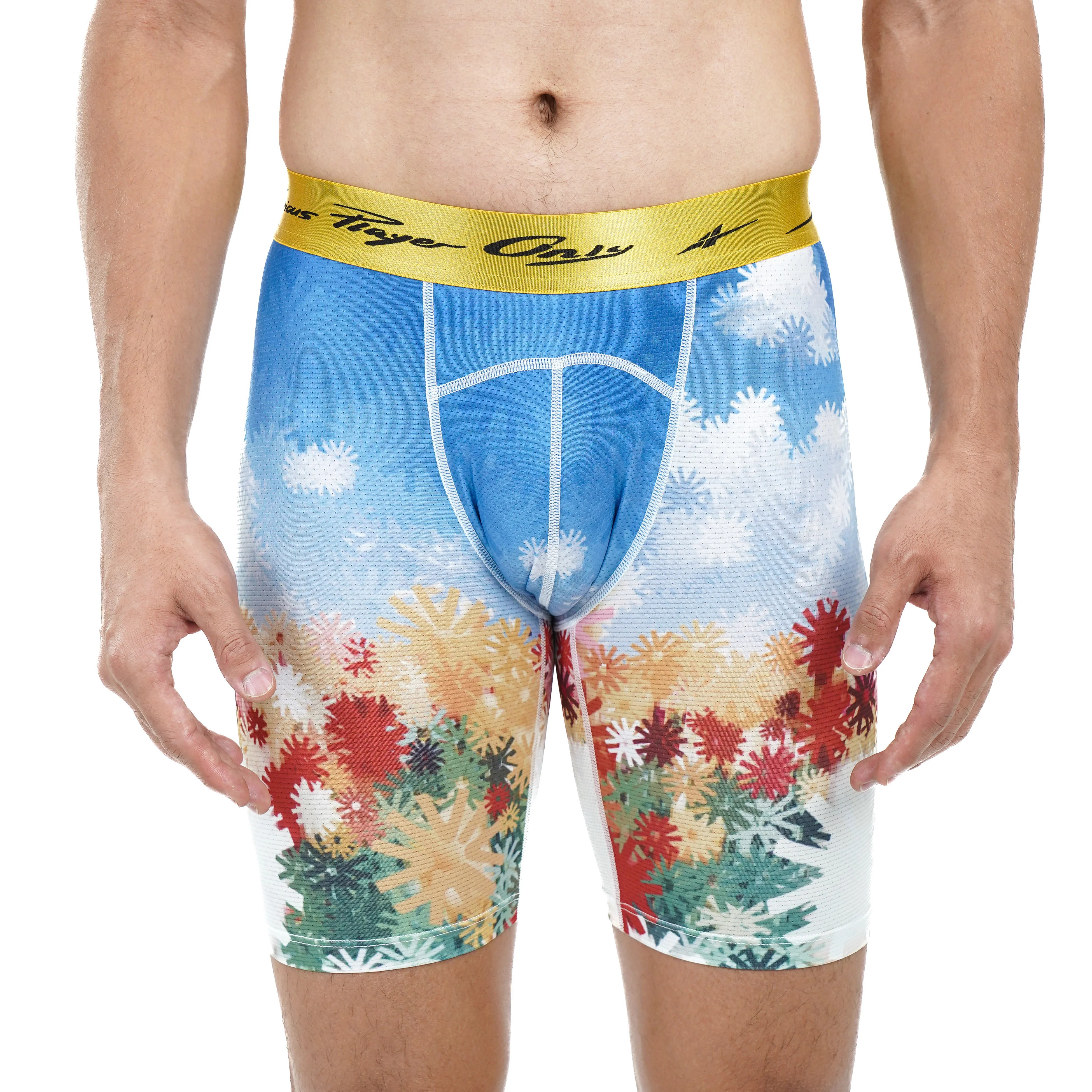 SPO XAIVIAN PRO 1/4 Length Compression Shorts Tulip & Water Lily - Image 2
