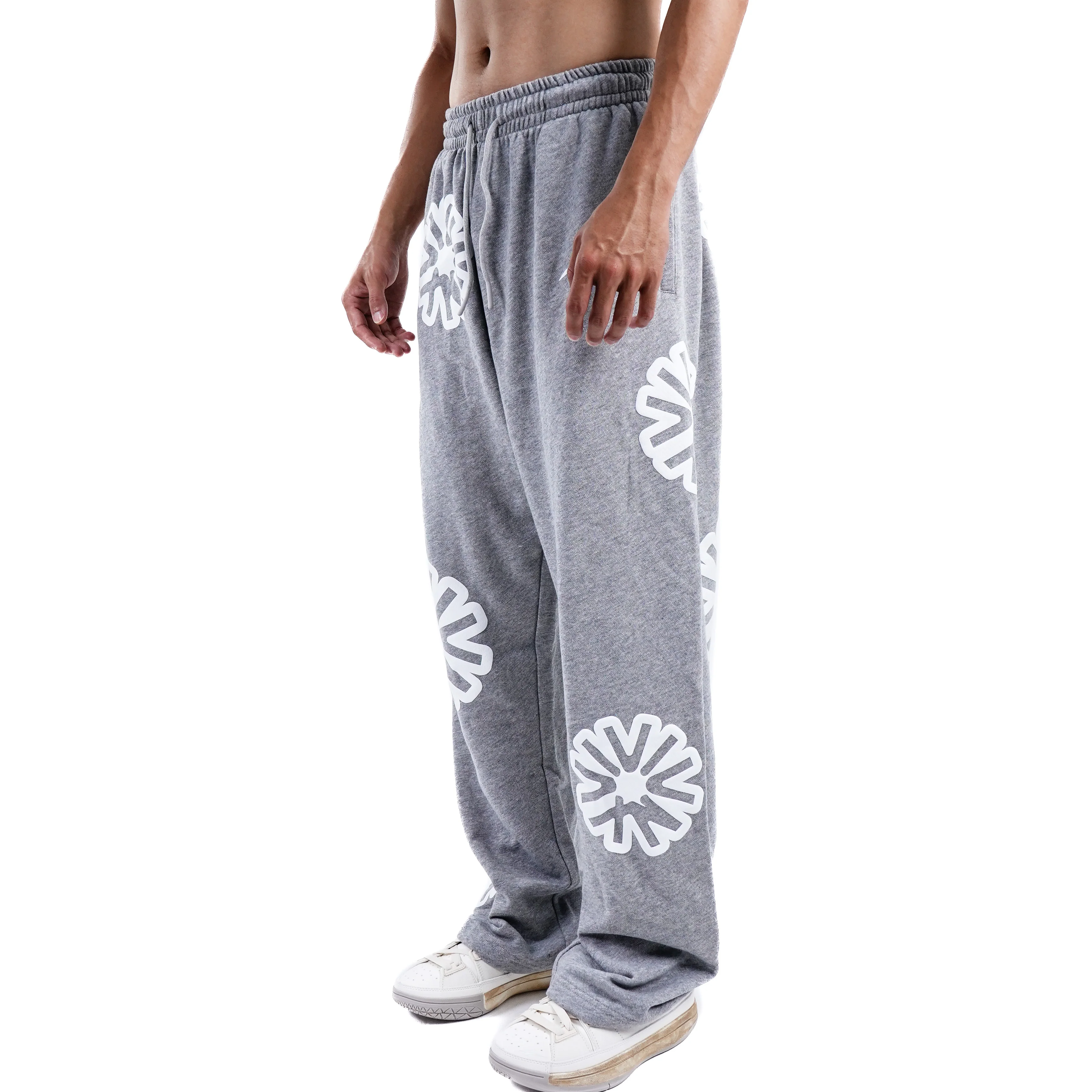 SPO XAIVIAN “X” PADDED SWEATPANTS ALL WHITE Logo - Image 3